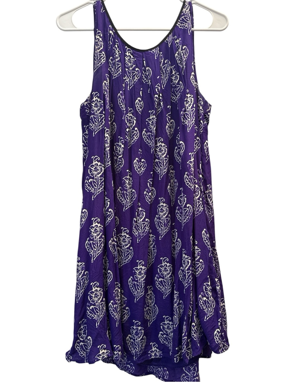 Anthropologie Maeve Purple and White Floral Sleeveless Swing Dress
